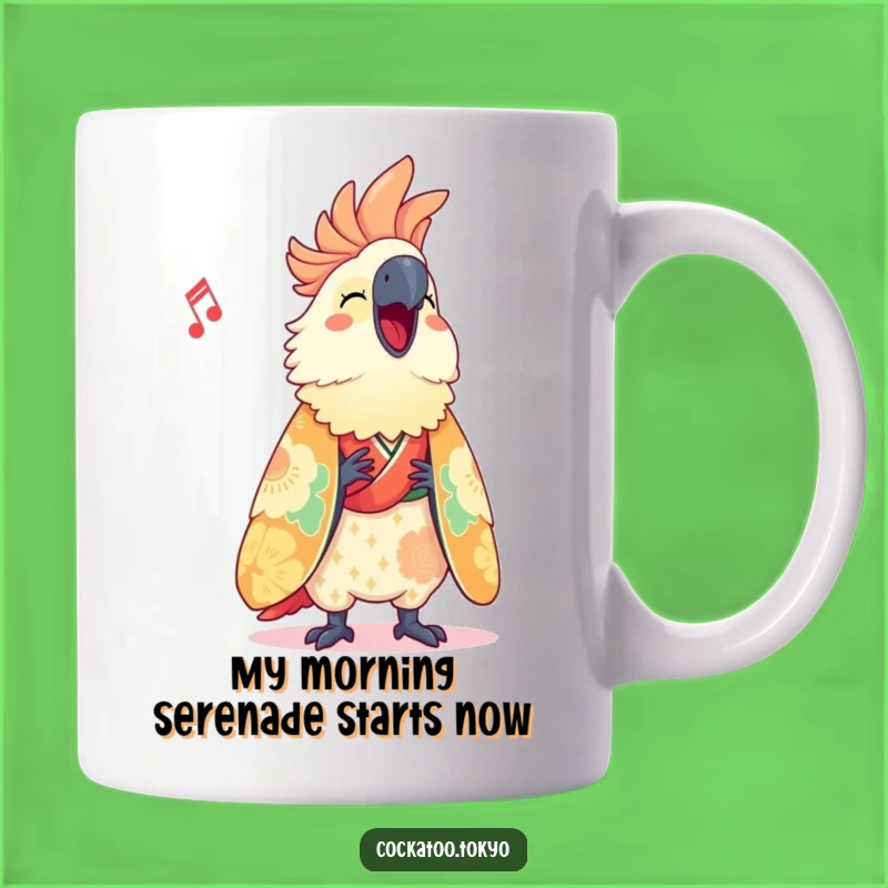 Funny Singing Cockatoo Mug: Vibrant Kimono Bird, Perfect Funny Gift for Bird Lovers