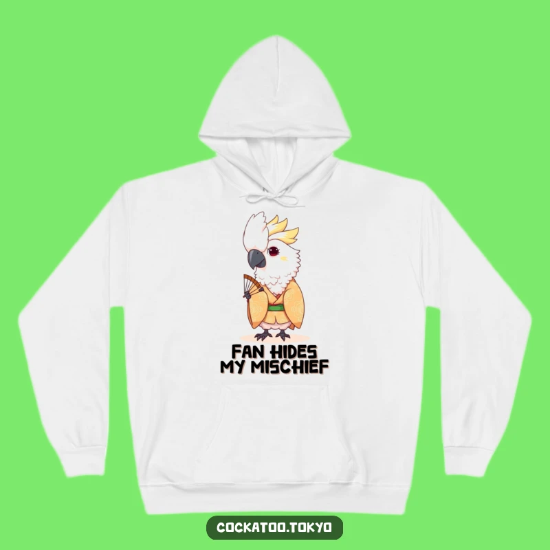 Funny Kawaii Cockatoo Fan Peek Hoodie: Cozy & Playful Bird Gift