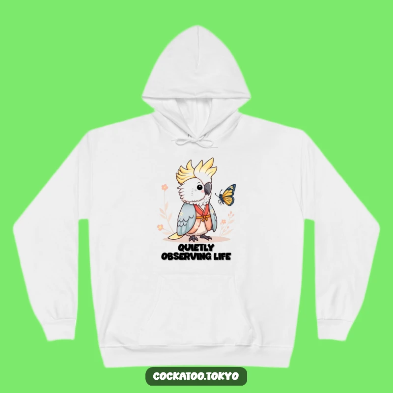 Funny Serene Cockatoo Hoodie: Kimono Butterfly Peace, Cozy & Calm Bird Apparel, Perfect Funny Gift