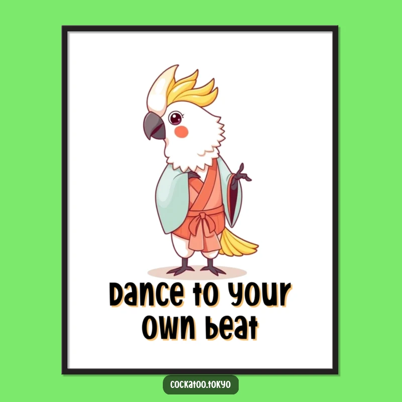 Funny Free Printable Wall Art: Dancing Cockatoo - Elegant Downloadable Decor!