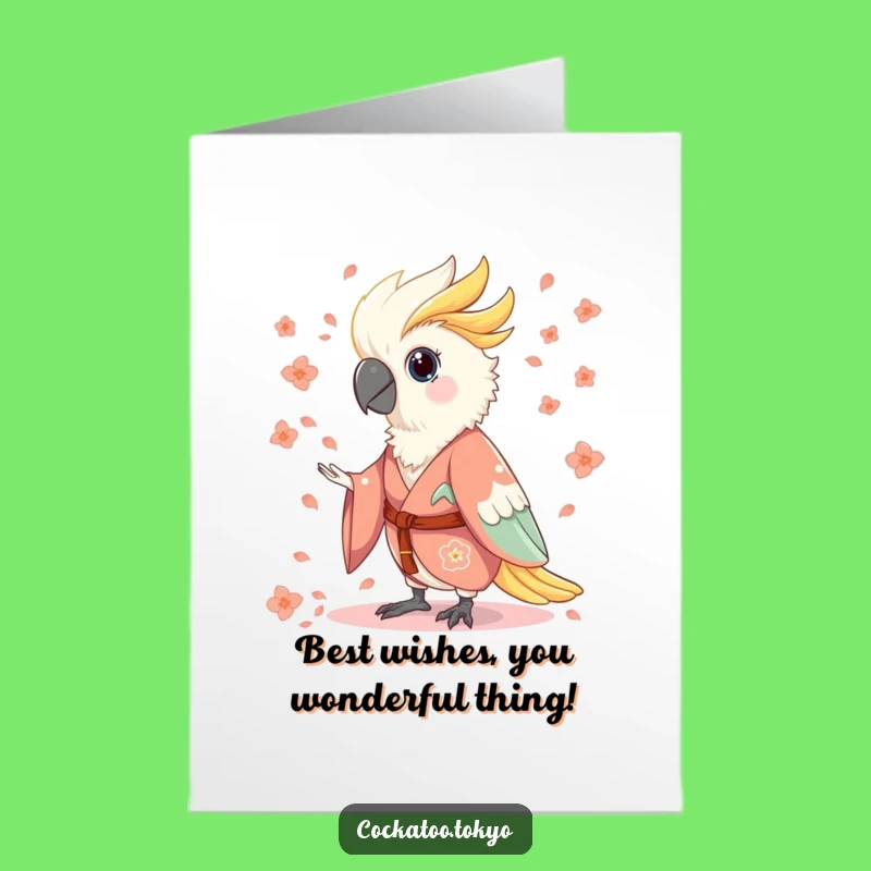 Free Printable Birthday Card: Cockatoo Kimono Petal Fun