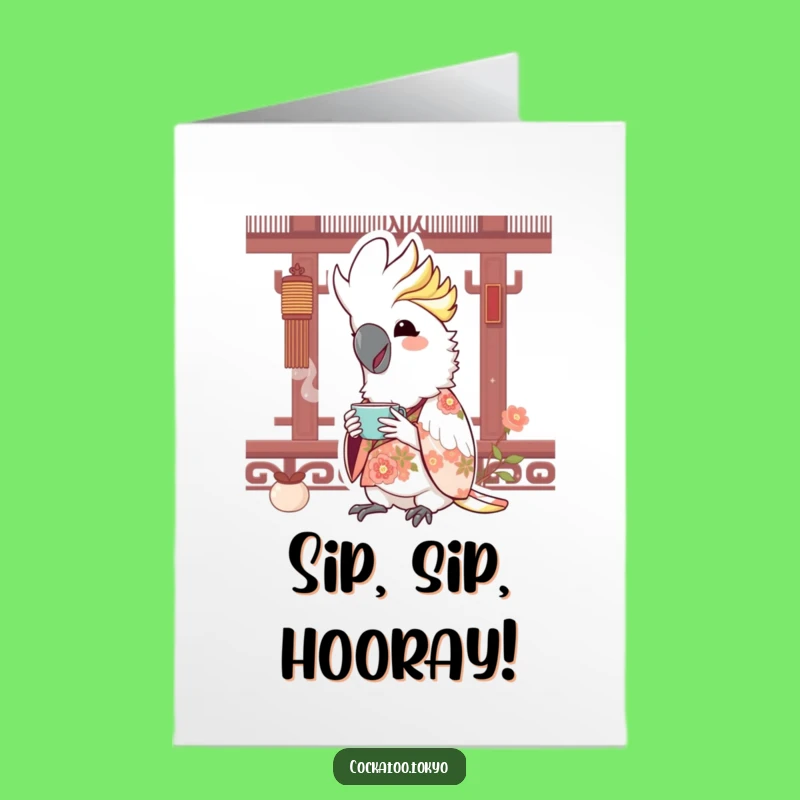 Funny Free Printable Birthday Card: Tea-Sipping Cockatoo - Hilarious Downloadable Gift!
