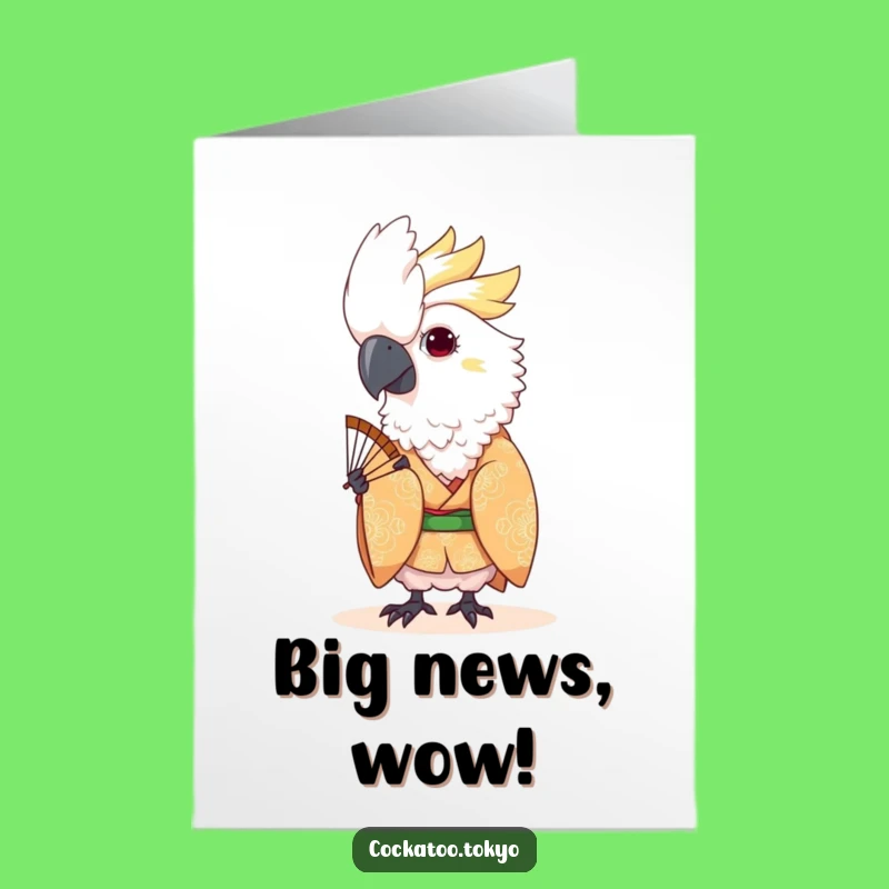 Free Printable Congrats Card: Peek-a-Boo Cockatoo - Funny Celebration Downloadable!