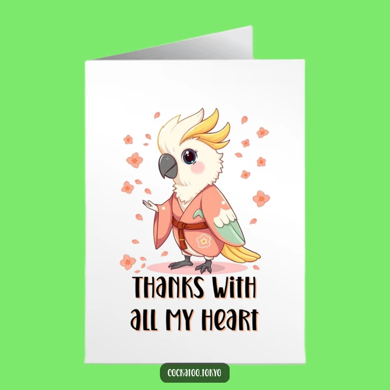 Free Printable Thank You Card: Cockatoo Kimono Petal Thanks