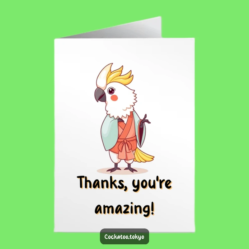Funny Free Printable Thank You Card: Dancing Cockatoo - Hilarious Gratitude!