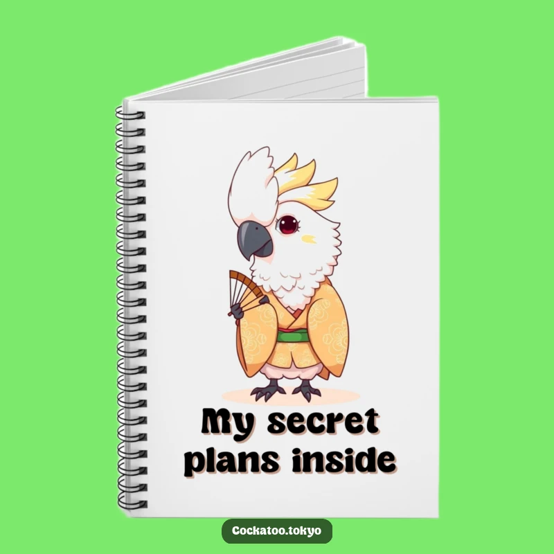 Funny Kawaii Cockatoo Fan Peek Notebook: Journal for Playful Ideas