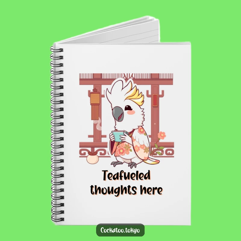 Funny Kawaii Cockatoo Floral Kimono Notebook: Journal for Joyful Thoughts