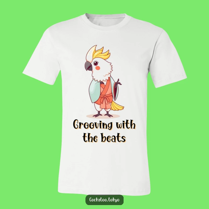 Funny Kawaii Cockatoo Dance T-Shirt: Elegant Kimono Humor Apparel
