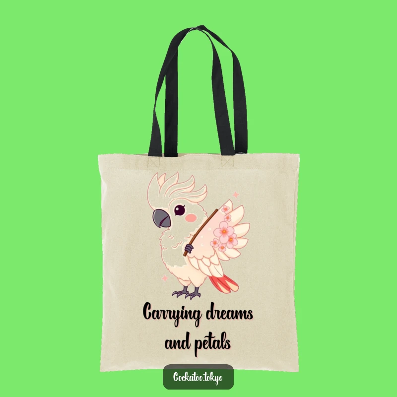 Funny Kawaii Cockatoo Fan Twirl Tote Bag: Chic & Hilarious Accessory