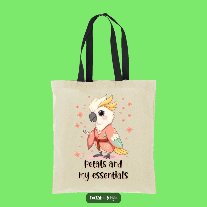 Funny Charming Cockatoo Tote Bag: Flowing Kimono Style, Chic & Whimsical Bird Accessory, Perfect Funny Gift