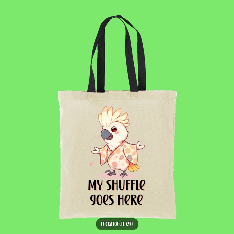 Funny Dancing Cockatoo Tote Bag: Patterned Kimono Style, Chic & Playful Bird Accessory, Perfect Funny Gift