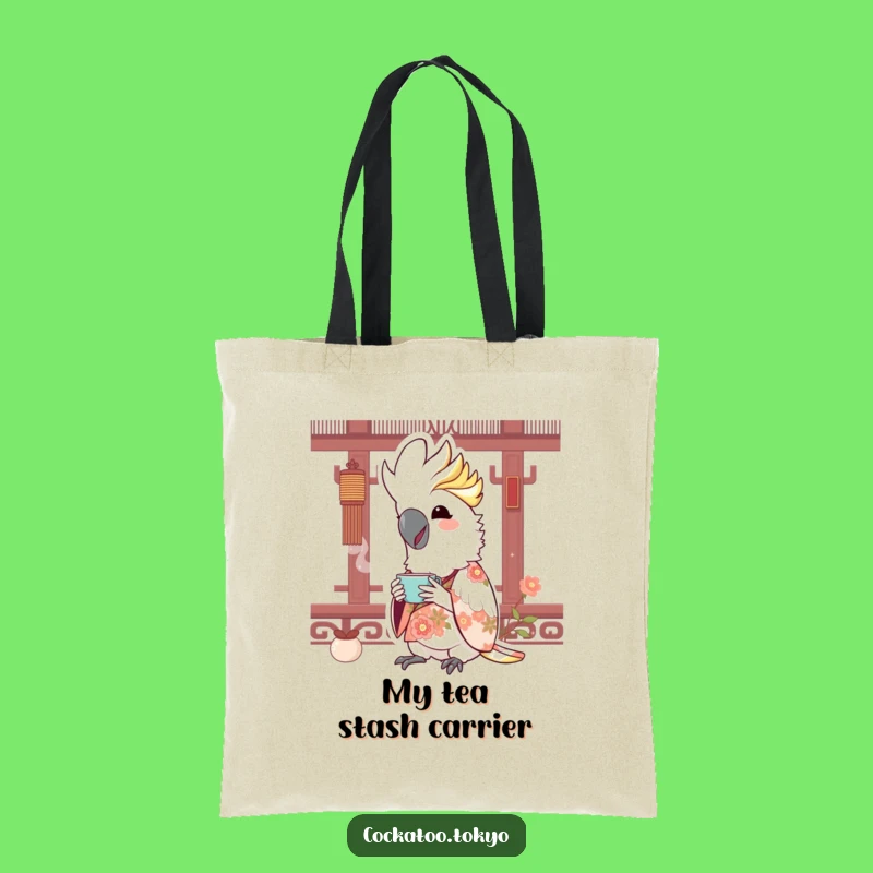 Funny Kawaii Cockatoo Floral Kimono Tote Bag: Joyful Tea Accessory