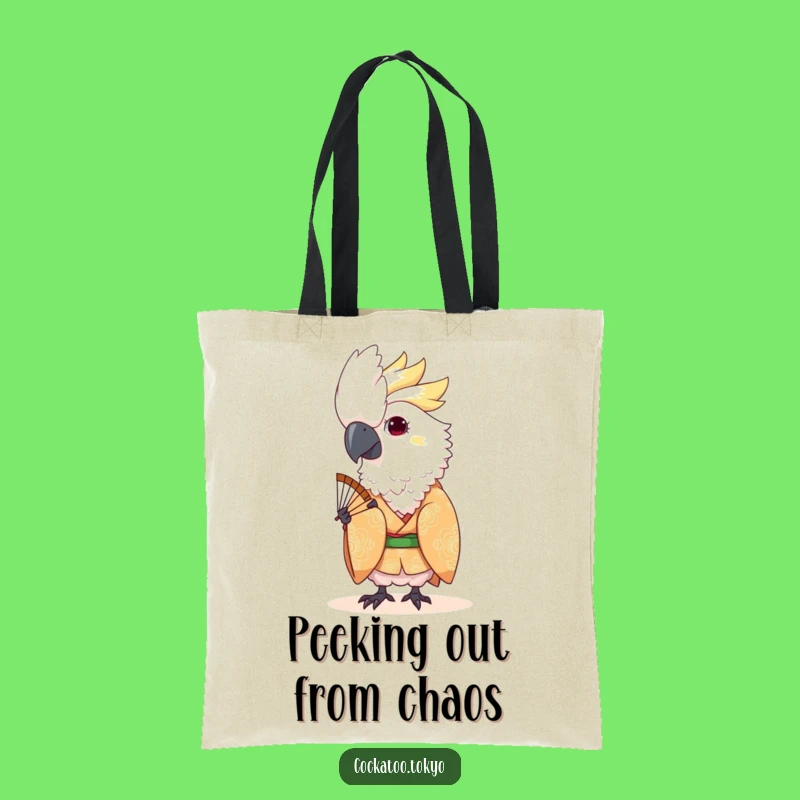 Funny Kawaii Cockatoo Fan Peek Tote Bag: Playful & Stylish Accessory